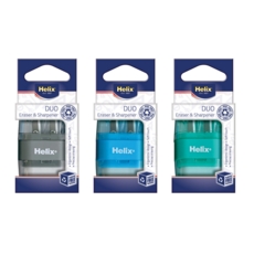 PENCIL ERASER & SHARPENER Helix DUO 2 Hole I/cd