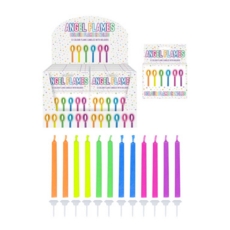 CAKE CANDLES, ANGEL FLAMES Multi Colour Flames 12's CDU