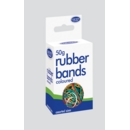 RUBBER BANDS,Asst.Sizes 50gm Coloured Boxed H/pk      C225