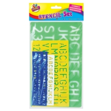 STENCILS,Lettering 4 Assorted H/pk