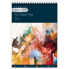 SKETCH PAD,A5 Twin Wire 60lv 170g Premium Paper