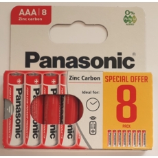 PANASONIC Zinc Batteries AAA 8's  I/cd