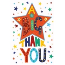 THANK YOU CARDS, 6's Multicoloured Stars