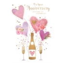 GREETING CARDS,Your Anni.6's Bubbly & Heart Balloons