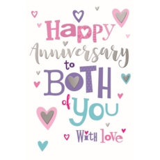 ANNIVERSARY CARDS,Happy Hearts & Text