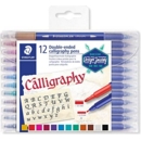 CALLIGRAPHY PENS, Double Ended 12 Asst Col. In Case,Staedtler