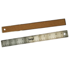 RULER, 30cm 12" Aluminium, Cork Backed Non-Slip H/Pk