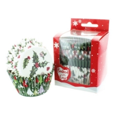 BAKING CAKE CASES Xmas 4 Asst. Printed Des. 100's H/pk