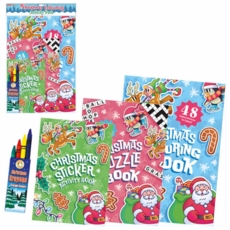 CHRISTMAS ACTIVITY PACK,3Books with Crayons. H/pk