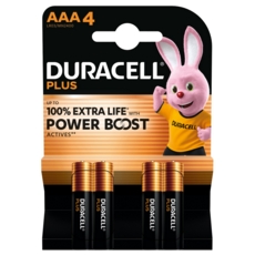 DURACELL PLUS Batteries AAA Power Boost 4's I/cd