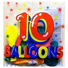 BALLOONS, Assorted Shapes 10's H/pk