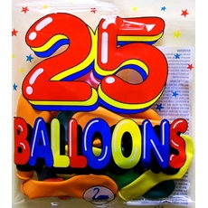 BALLOONS, Assorted Shapes 25's H/pk