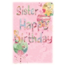 BIRTHDAY CARDS,Sister 6's Floral Balloons