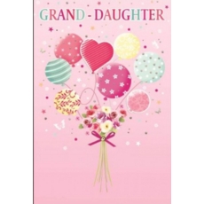 BIRTHDAY CARDS,Granddaughter Balloons & Floral