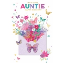 BIRTHDAY CARDS,Auntie 6's Floral Butterflies