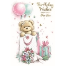 BIRTHDAY CARDS,6's Teddy & Balloons