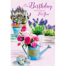GREETING CARDS,Birthday 6's Floral Vases