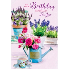 BIRTHDAY CARDS,6's Floral Vases