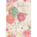 BIRTHDAY CARDS,6's Floral Balloons