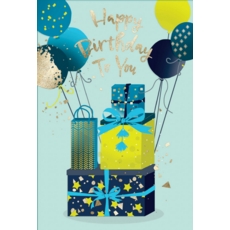 GREETING CARDS,Birthday 6's Presents & Balloons