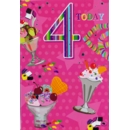 GREETING CARDS,Age 4 Female 6's Ice Cream Sundae's