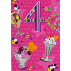 GREETING CARDS,Age 4 Female 6's Ice Cream Sundae's