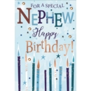 BIRTHDAY CARDS,Nephew 6's Candles, Stars & Text
