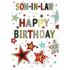 BIRTHDAY CARDS,Son in Law 6's Text & Stars