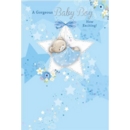 BABY BOY CONGRATS. CARDS,6's Baby Bear In A Bundle