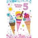 AGE 5 CARDS,Female 6's Ice Cream Cones
