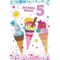 AGE 5 CARDS,Female 6's Ice Cream Cones