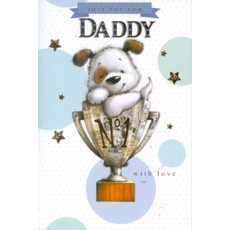 BIRTHDAY CARDS,Daddy 6's Teddy in Trophy