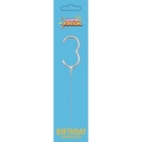 SPARKLER,Numeral 3 H/pk 7in