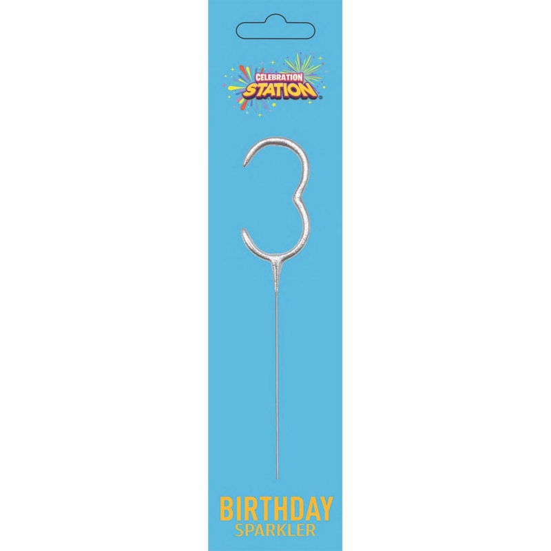 SPARKLER,Numeral 3 H/pk 7in