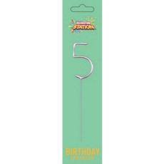 SPARKLER,Numeral 5 H/pk 7in