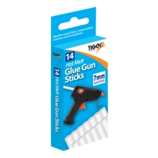 GLUE GUN STICKS, Hot Melt 14's 7 x100mm Clear H/pk Boxed