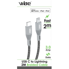 CHARGING & DATA CABLE USB C to Lightning Braided 2m Bxd