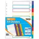 RING BINDER DIVIDERS,A4 10 Part 130 Micron Polypropylene