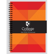 NOTEBOOK,COLLEGE A5 T/Wire 80 Sheet 3 Asst. Col.