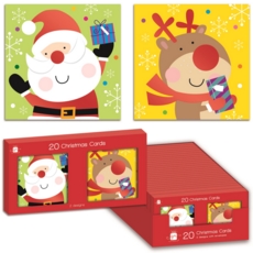 BOXED CARDS,Mini Square Cute 4 Assorted 20's CDU