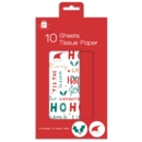 TISSUE PAPER,Merry Christmas 10's Assorted H/pk