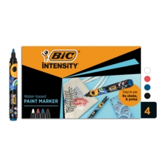 PAINT MARKERS Asst Col 4's Water Based Bic Intensity I/cd