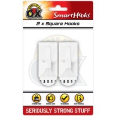 SMART HOOKS,Large Square 2's White Removable I/cd
