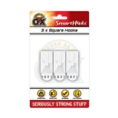 SMART HOOKS,Small Square 3's White Removable I/cd