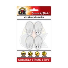 SMART HOOKS,Small Round 4's White Removable I/cd