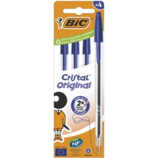 BALL PEN,Cristal 4's Blue Med Boxed H/pk (Bic)