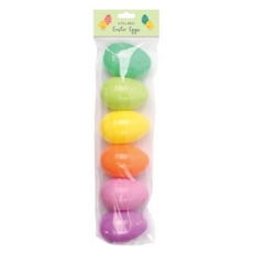 EASTER EGGS Refillable Asst. Colours 6's H/pk