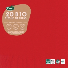 NAPKINS,33/3ply Red 20's Duni