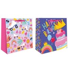 GIFT BAG,Girls Icons, 2 Asst. Square Jumbo (was 2.49)