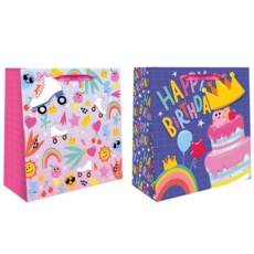 GIFT BAG,Girls Icons, 2 Asst. Square Jumbo